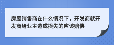 房屋销售商在什么情况下，开发商就开发商给业主造成损失的应该赔偿