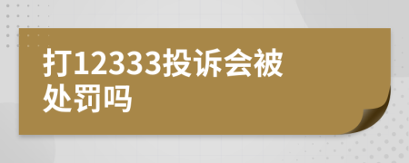 打12333投诉会被处罚吗