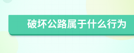 破坏公路属于什么行为