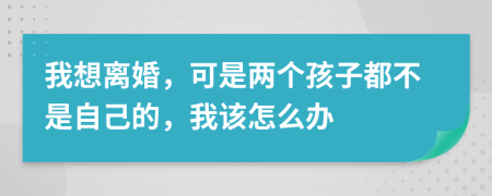 我想离婚，可是两个孩子都不是自己的，我该怎么办