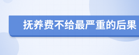 抚养费不给最严重的后果