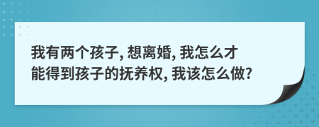 我有两个孩子, 想离婚, 我怎么才能得到孩子的抚养权, 我该怎么做?