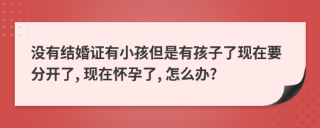 没有结婚证有小孩但是有孩子了现在要分开了, 现在怀孕了, 怎么办?