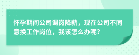 怀孕期间公司调岗降薪，现在公司不同意换工作岗位，我该怎么办呢？