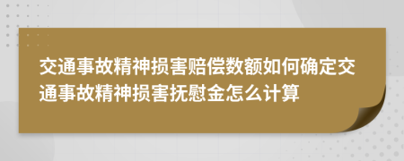 交通事故精神损害赔偿数额如何确定交通事故精神损害抚慰金怎么计算