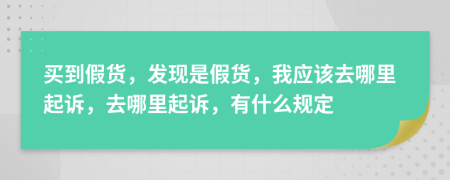买到假货，发现是假货，我应该去哪里起诉，去哪里起诉，有什么规定