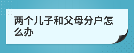 两个儿子和父母分户怎么办