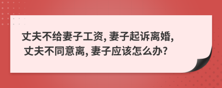 丈夫不给妻子工资, 妻子起诉离婚, 丈夫不同意离, 妻子应该怎么办?