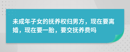 未成年子女的抚养权归男方，现在要离婚，现在要一胎，要交抚养费吗