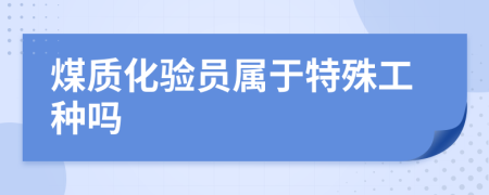 煤质化验员属于特殊工种吗