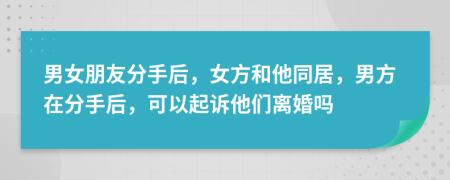 男女朋友分手后，女方和他同居，男方在分手后，可以起诉他们离婚吗