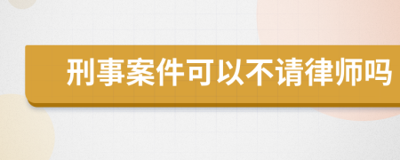 刑事案件可以不请律师吗