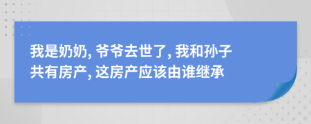 我是奶奶, 爷爷去世了, 我和孙子共有房产, 这房产应该由谁继承