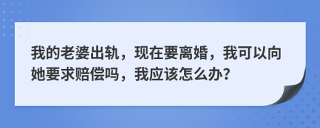 我的老婆出轨，现在要离婚，我可以向她要求赔偿吗，我应该怎么办？