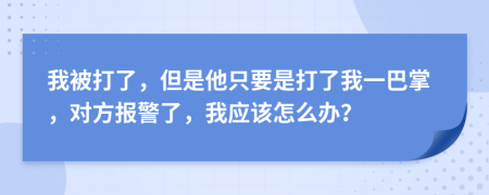 我被打了，但是他只要是打了我一巴掌，对方报警了，我应该怎么办？