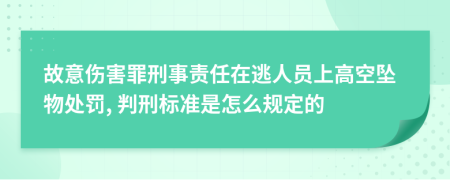 故意伤害罪刑事责任在逃人员上高空坠物处罚, 判刑标准是怎么规定的