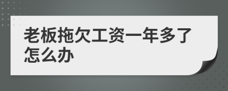 老板拖欠工资一年多了怎么办