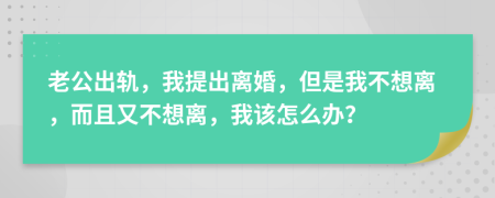 老公出轨，我提出离婚，但是我不想离，而且又不想离，我该怎么办？