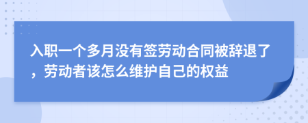 入职一个多月没有签劳动合同被辞退了，劳动者该怎么维护自己的权益