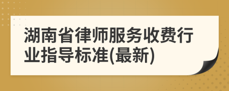 湖南省律师服务收费行业指导标准(最新)