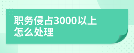 职务侵占3000以上怎么处理