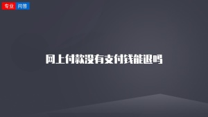 网上付款没有支付钱能退吗