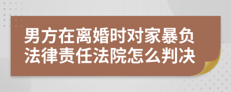 男方在离婚时对家暴负法律责任法院怎么判决