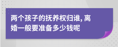 两个孩子的抚养权归谁, 离婚一般要准备多少钱呢