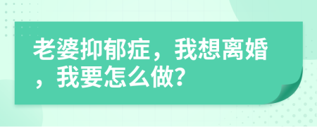 老婆抑郁症，我想离婚，我要怎么做？