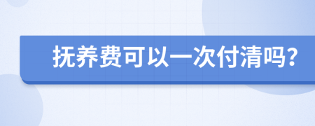 抚养费可以一次付清吗？