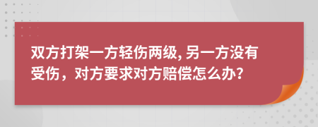 双方打架一方轻伤两级, 另一方没有受伤，对方要求对方赔偿怎么办？