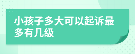 小孩子多大可以起诉最多有几级