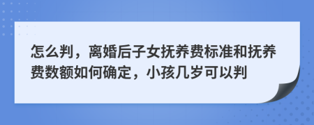 怎么判，离婚后子女抚养费标准和抚养费数额如何确定，小孩几岁可以判