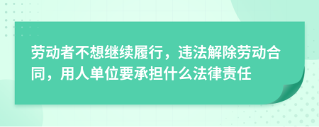 劳动者不想继续履行，违法解除劳动合同，用人单位要承担什么法律责任