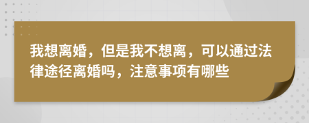 我想离婚，但是我不想离，可以通过法律途径离婚吗，注意事项有哪些