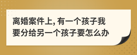 离婚案件上, 有一个孩子我要分给另一个孩子要怎么办