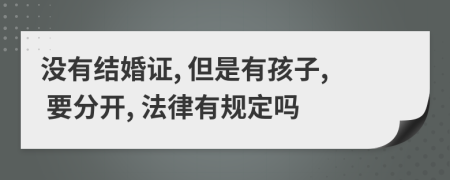 没有结婚证, 但是有孩子, 要分开, 法律有规定吗