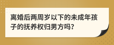 离婚后两周岁以下的未成年孩子的抚养权归男方吗？