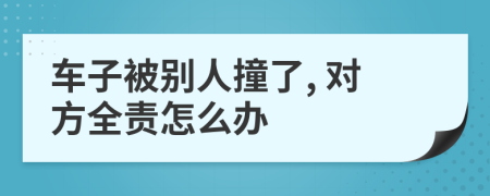 车子被别人撞了, 对方全责怎么办