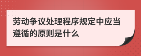 劳动争议处理程序规定中应当遵循的原则是什么