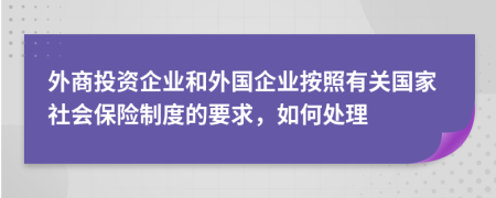 外商投资企业和外国企业按照有关国家社会保险制度的要求，如何处理