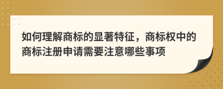 如何理解商标的显著特征，商标权中的商标注册申请需要注意哪些事项