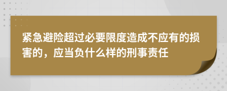 紧急避险超过必要限度造成不应有的损害的，应当负什么样的刑事责任