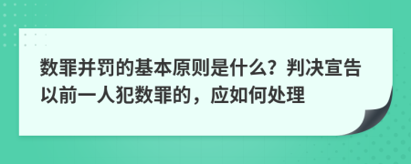 数罪并罚的基本原则是什么？判决宣告以前一人犯数罪的，应如何处理