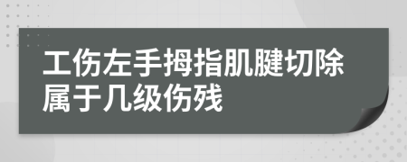 工伤左手拇指肌腱切除属于几级伤残