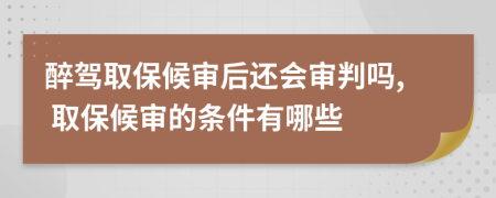 醉驾取保候审后还会审判吗, 取保候审的条件有哪些