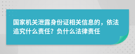 国家机关泄露身份证相关信息的，依法追究什么责任？负什么法律责任