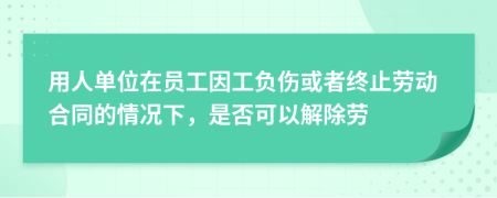 用人单位在员工因工负伤或者终止劳动合同的情况下，是否可以解除劳