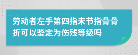 劳动者左手第四指未节指骨骨折可以鉴定为伤残等级吗