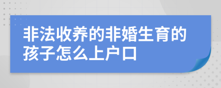 非法收养的非婚生育的孩子怎么上户口